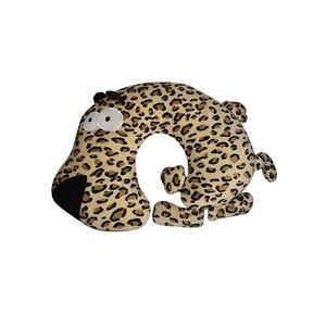 Animated Leopard Neck Pillow Plush Bean Bag Soft